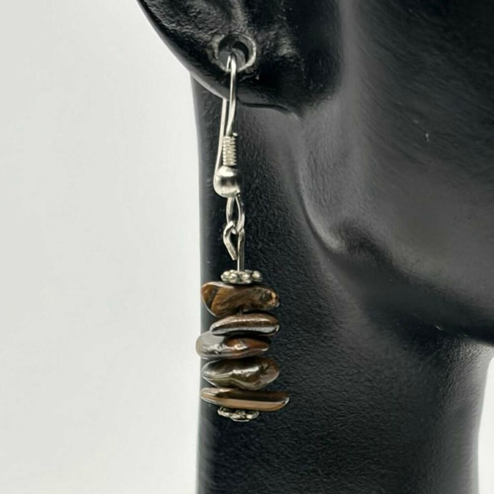 Brown & Silver Earrings